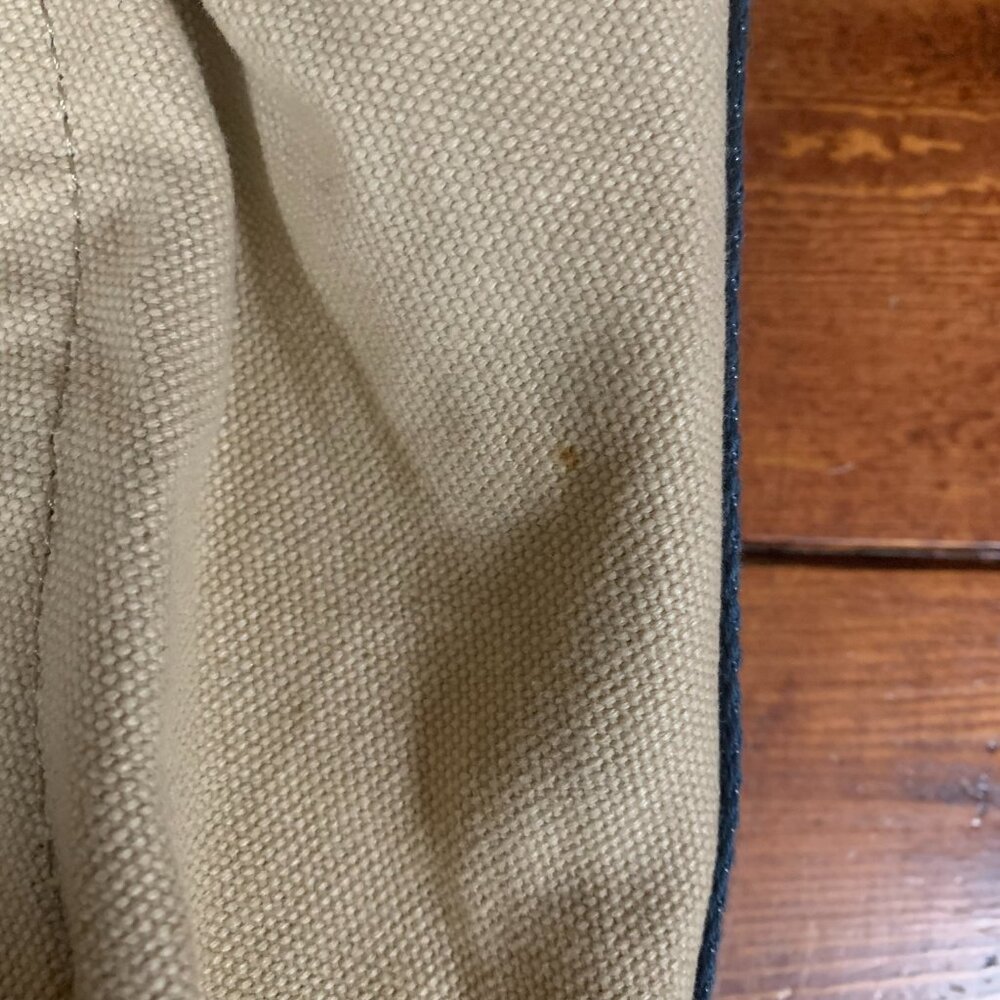 Lucky Brand Dungarees Large Cream Blue Women's Canvas Tote Bucket Bag GUC - Picture 11 of 11